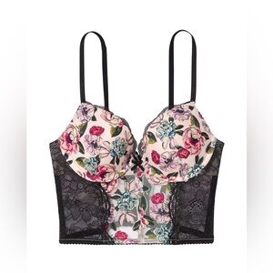 Victorias Secret | Very Sexy Purest Pink Floral Rose Embroidered Push Up Bra 34D
